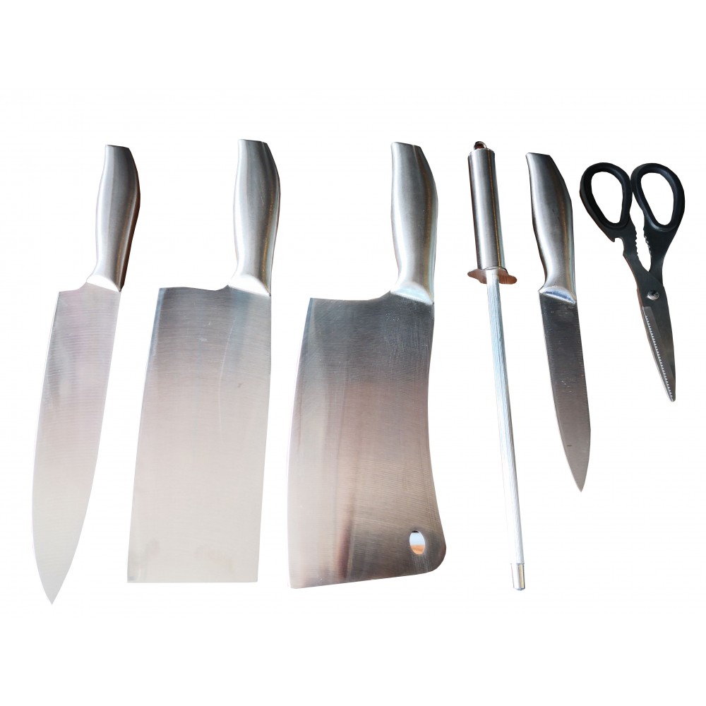 SKS0411 KITCHEN 4PCS STAINLESS STEEL KNIVES & 1 PC SCISSOR
